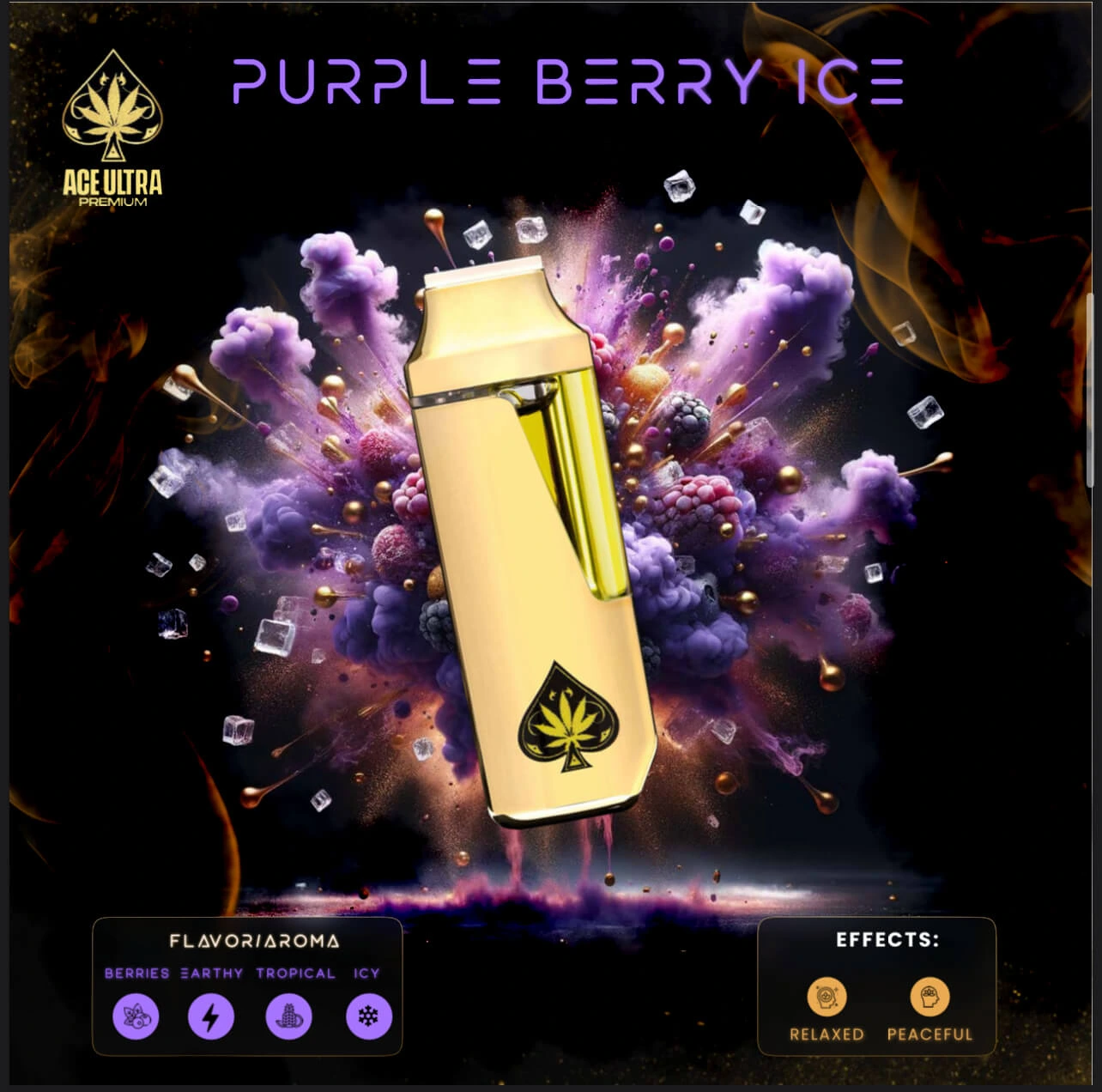 Ace Purple Berry Ice - Cartouche de THC Premium